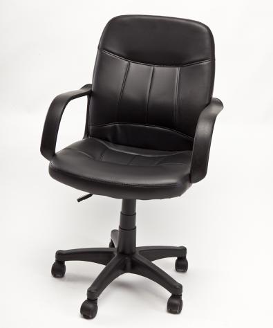 POLTRONA UFFICIO ERGONOMICA GIREVOLE IN ECOPELLE NERA - DIREZIONALE MODELLO CRONO - NUOVA - Foto 2
