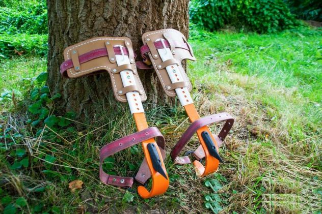 Coppia di Ramponi da bosco foresta per arrampicata su albero