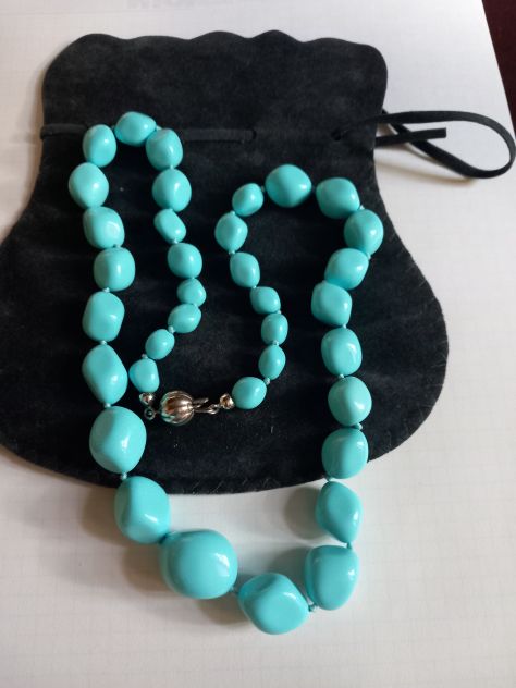 Collana argento e sassi di turchese - Foto 3