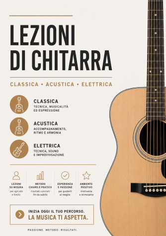 Lezioni di chitarra CARMAGNOLA Acustica, Elettrica e Classica