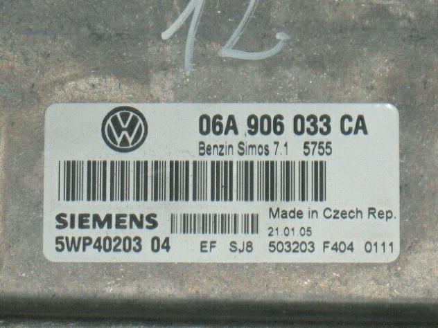 06A906033 CA ECU VOLKSWAGEN GOLF V 1.6 06A906033CA 5WP40203 04 SIMOS 7.1 - Foto 2