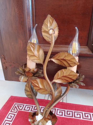 Coppia Applique da Parete 2 Luci Antiche Vintage con Lampadine - Foto 6