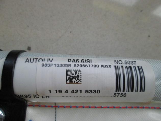 620667700 AIRBAG A TENDINA LATERALE SINISTRO RENAULT MEGANE SW 1.5 D 81KW AUT 5P (2011) RICAMBIO USATO 11944215330 985P15305R - Foto 2