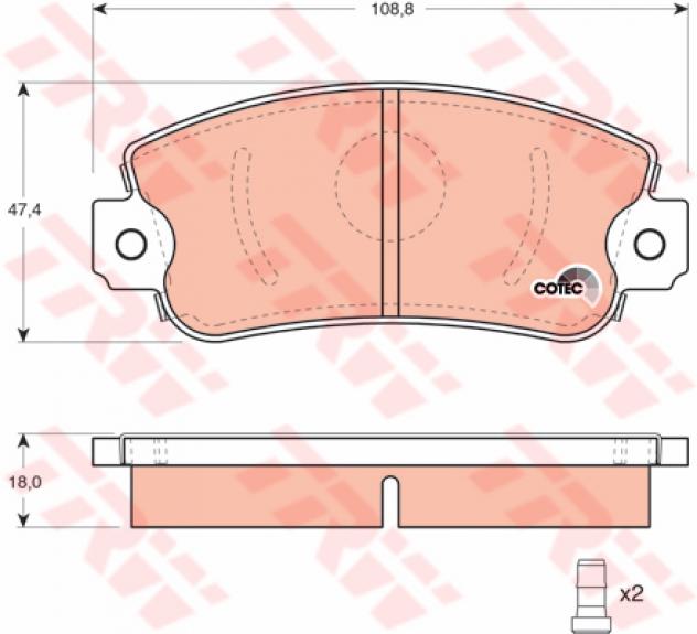 Trw Pattini Freno Fiat Panda-Uno-Y10 Senza Segnalator Gdb1297