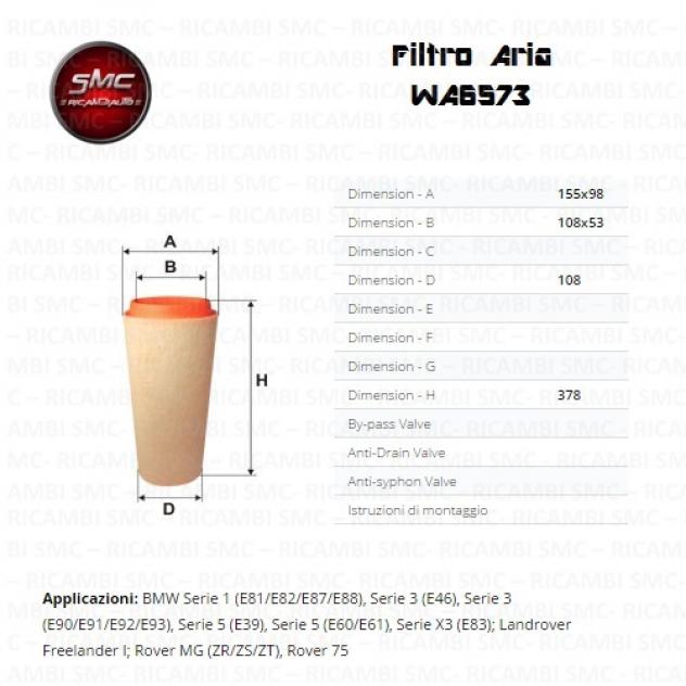 Filtro Aria Wix Wa6573 Per Bmw, Mg, (Land)Rover