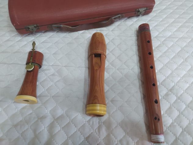 Antico flauto dolce contralto o tenore raro in legno marchio Barenreiter - Foto 5