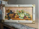 Quadro ecopelle barocco moderno sacra famiglia paesaggio frutta con spedizione
