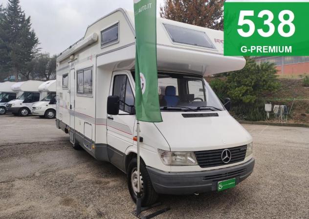 CAMPER ARCA MERCEDES MANSARDATO 7 POSTI DOPPIA DINETTE CLIMATIZZATORE LETTI CASTELLO FOTOVOLTAICO GENERALI USATI 538