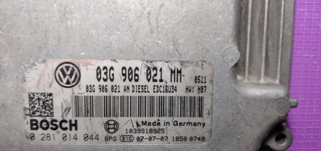 ECU VW TOURAN 03G906021MM 0281014044 EDC16U34 -3.41 - Foto 5