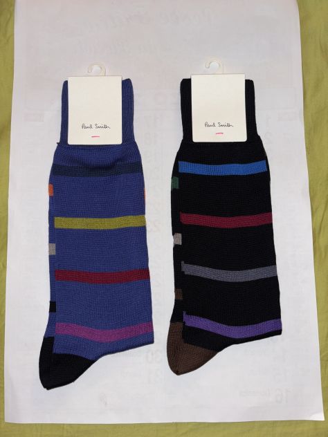 2CALZE NUOVE CON CARTELLINO IN COTONE FIRMATE ORIGINALI”PAUL SMITH”MADE IN ITALY