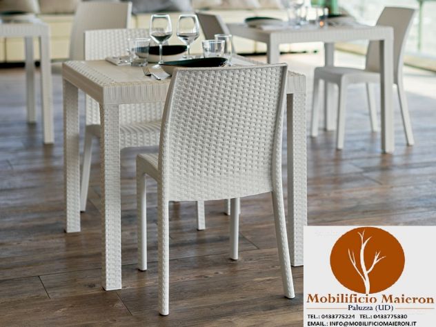 Set Sedie Tavoli Brindisi Per Arredamento Esterno Bar Ristorante Pizzeria - Foto 3