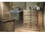 Mobili Rustici Roma In Legno Cassettiera 7 Cassetti  di Pino Vecchio cod 12002