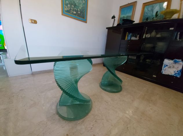 Tavolo in vetro design con basi elicoidali - Foto 2