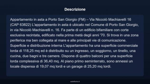 Immobile in asta di 118 m² con più di 5 locali e box auto in vendita a Porto San Giorgio - Foto 9