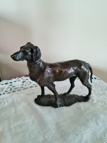 Loius-Albert Carvin (1875-1951) Parigi scultura primi '900 con patina, cane po