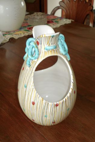 Vaso firmato ROMETTI anni '50 in ceramica modellata e dipinta a mano - Foto 2