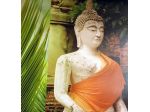 Dipinto Buddha Verde/Arancio su tela