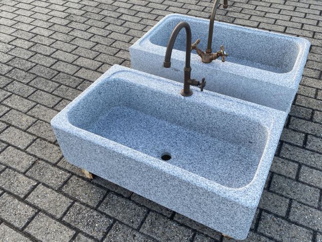 Lavello lavandino per cucina in pietra granito 80cm 1 - Foto 8