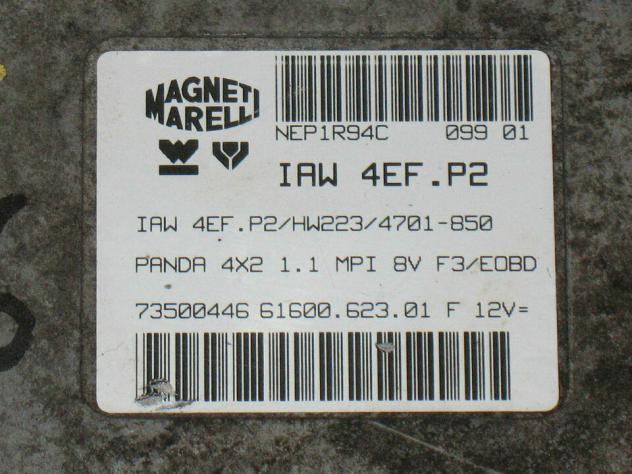 73500446 ECU FIAT PANDA 1.1 4X2 8V IAW 4EF.P2 HW223 4701-850 73500446 - Foto 2