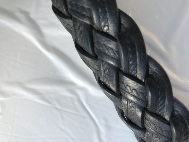 Intreccio pelle vegetale per cinture Nero - Foto 9