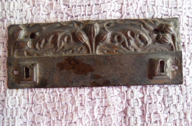 PIASTRINA IN OTTONE PATINATO SENZA MANIGLIA PER MOBILI VARI -