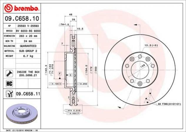 BREMBO Discofreno 09C65811