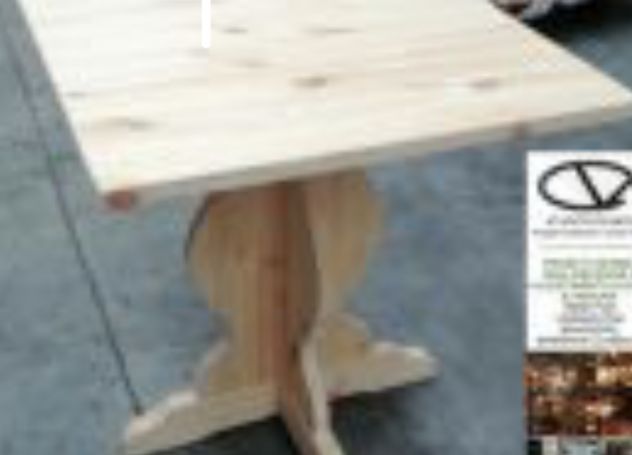 tavolo in legno massello grezzo 80x80x3 per ristorante