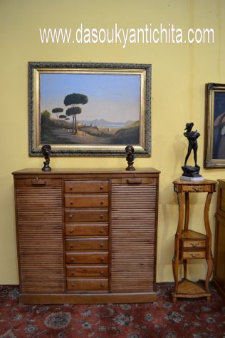 Classificatore-schedario a doppia serranda e cassettiera stile inglese