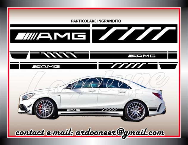 Fasce adesive MERCEDES - CLA45 - AMG - strisce fiancate laterali