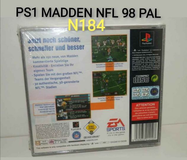 PS1 MADDEN NFL 98 PAL RARO SIGILLATO - Foto 2