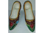 COPPIA DI SCARPINE CON TACCO IN CERAMICA DERUTA,DIPINTA MANO VINTAGE