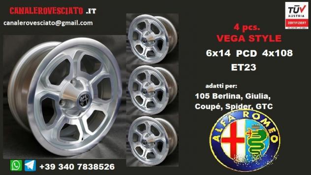 Cerchi vega silver 6x 14 4x108 alfa romeo Giulia