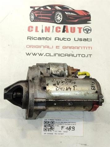 MOTORINO D' AVVIAMENTO VOLVO V50 2° Serie 31296302 TS22E36 D4164T diesel 1560 (0712)