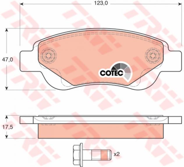 Trw Pattini Freno Citroen C1/107/Aigo T.T (05-) 1.4 Gdb1633