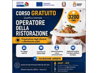 CORSO GRATUITO OPERATORE DELLA RISTORAZIONE