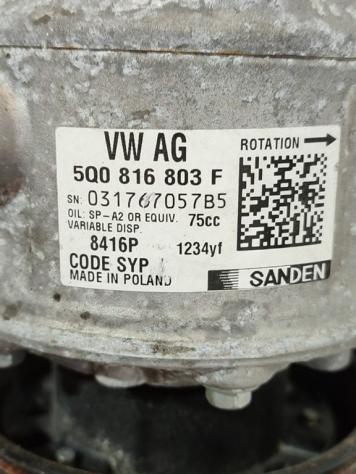 COMPRESSORE A/C SKODA Octavia S.Wagon 5° Serie (5E5) 5Q0816803F CPW bifuel/metano 1395 (1620) - Foto 4