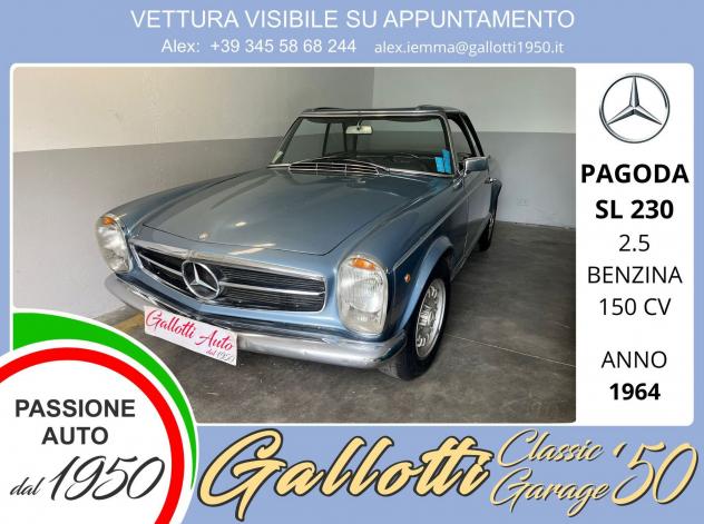 Mercedes-Benz W113 – 230 SL Pagoda 230 SL PAGODA 2.5 benzina 150cv