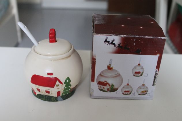Zuccheriera in Ceramica Soggetto Natalizio - Foto 2
