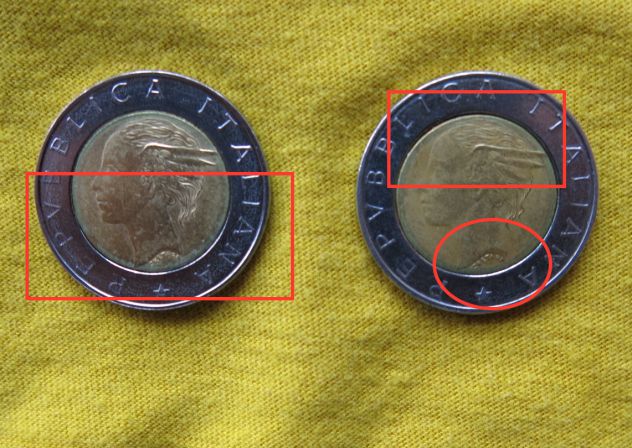 500 LIRE DEL 1996 DELLA REPUBBLICA ITALIANA CON VARIANTE DI CONIO -
