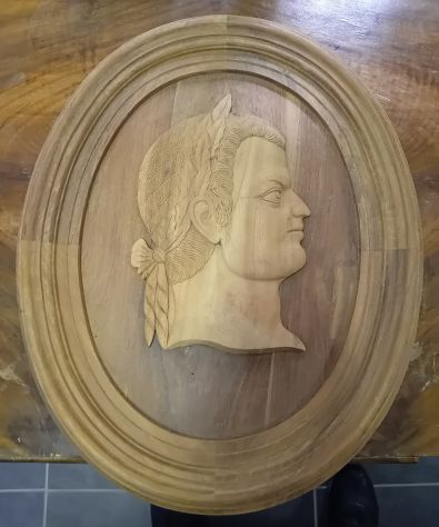 QUADRO SCULTURA IMPERATORE ANTICA ROMA LEGNO NOCE - Foto 2
