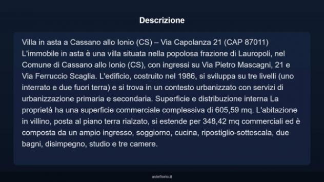 Immobile in asta di 605 m² con più di 5 locali in vendita a Cassano all'Ionio - Foto 4