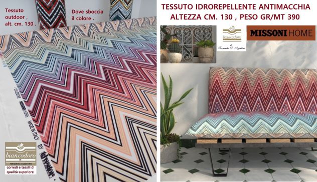 MISSONI  TESSUTI  ARREDAMENTO  TAPPEZZERIA TENDAGGI ECC. 8 modelli 3 prezzi - Foto 3
