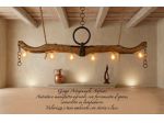 Lampadario Artigianale da Antico Giogo per Buoi–Pezzo Unico di Design Rustico