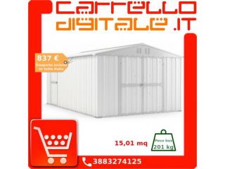 Box in Acciaio Zincato Casetta da Giardino in Lamiera 3.27 x 4.59 m x h2.17 &hellip;