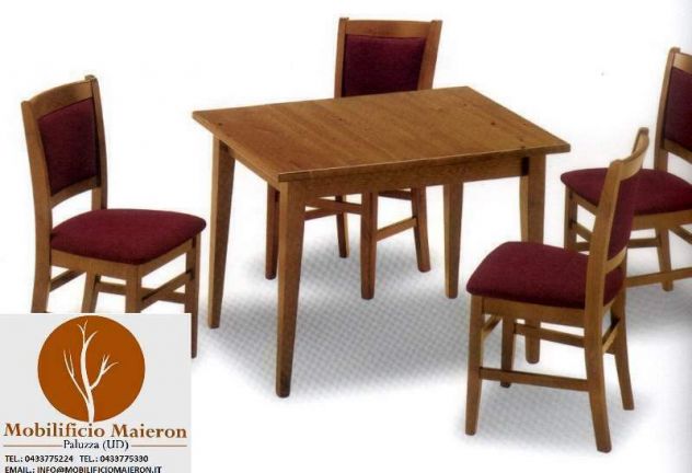 Arredamenti Rustici Country : Tavolo 200x80x4 Gambe Spada +4 Sedie Nuovo