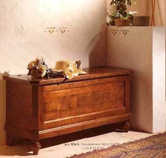 Mobili Rustici Trieste Classici Cassapanca Legno L.120 P.45 H.59  Cod 10102