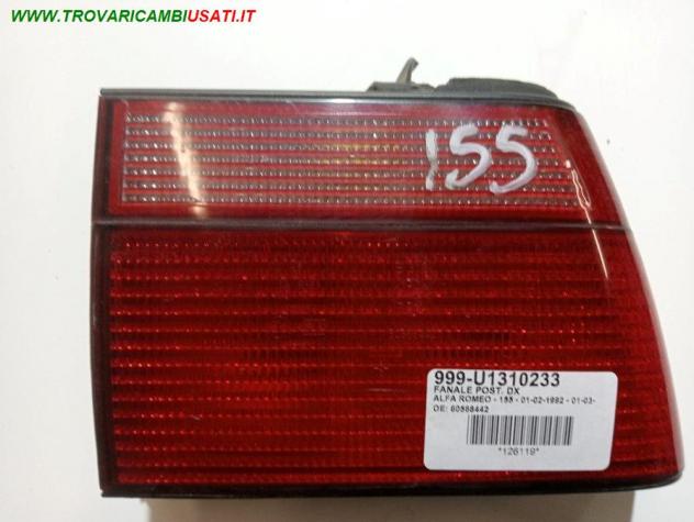 FANALE POST. DX 999-U1310233 Parti elettriche  Fanaleria  Fanali  Fanale post. dx. ALFA ROMEO - 155 - 01-02-1992 - 01-03-1995, ALFA ROMEO - 15