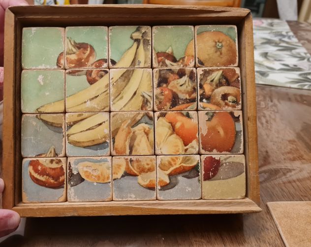 Gioco dei cubi scatola Puzzle del 1950 circa