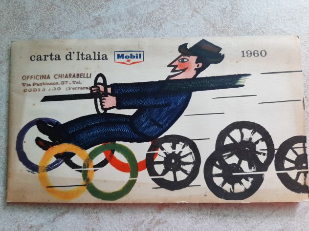 MOBIL CARTINA STRADALE ITALIA ANNO 1960 ORIGINALE - Foto 2