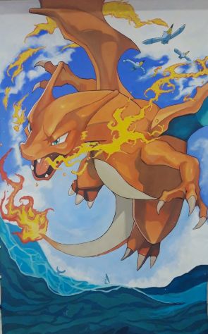 Charizard DIPINTO XXXL